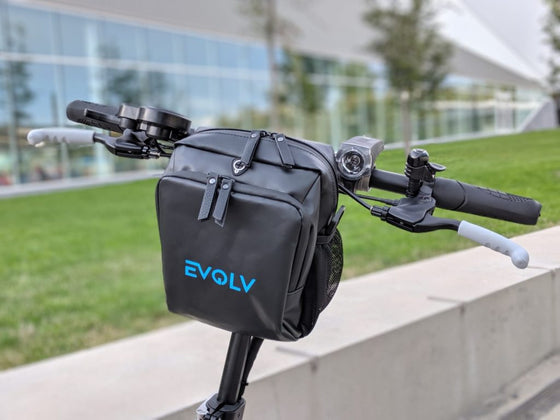 EVOLV Bar Bag on scooter